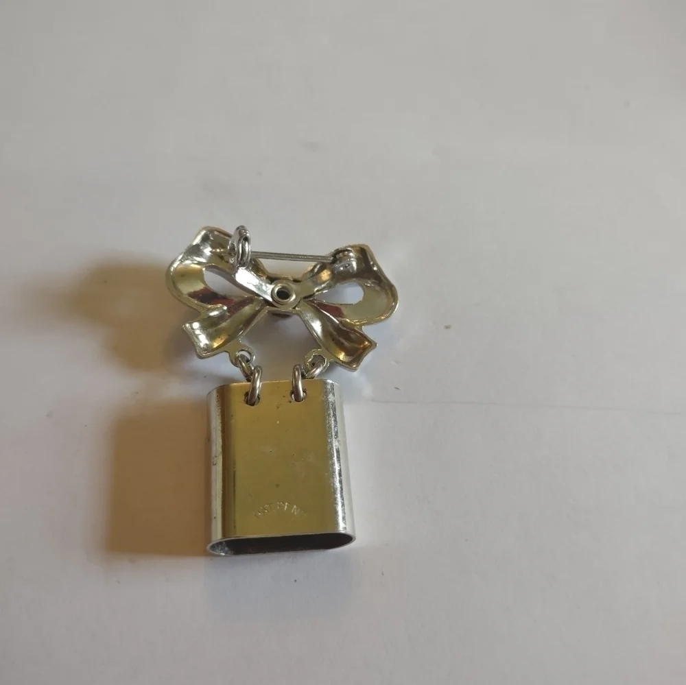 Women's ESTATE bow and bell brooch pin